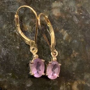 CA Gold Plated Silver Amethyst Earrings
